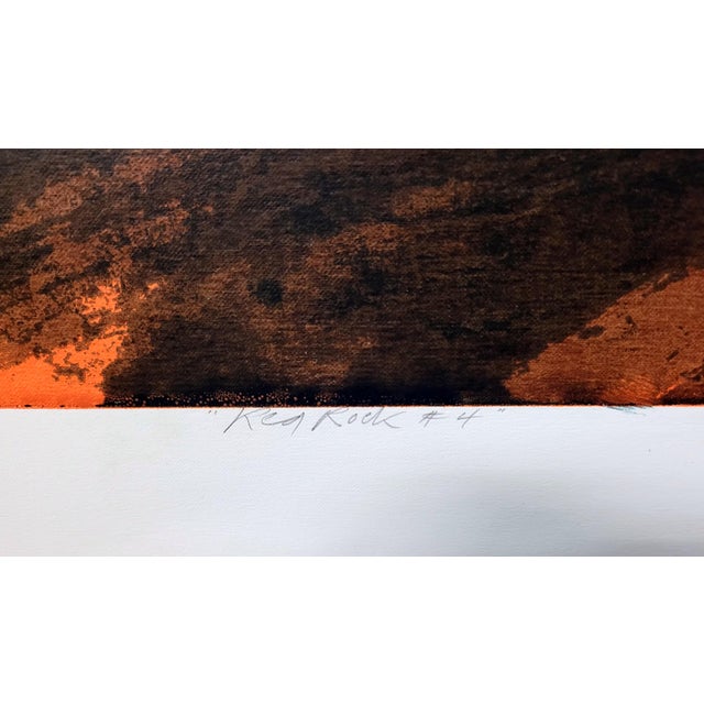 Mid-Century Modern Howard Bradford 1974 "Red Rock #4" Limited Edition Serigraph For Sale - Image 3 of 5
