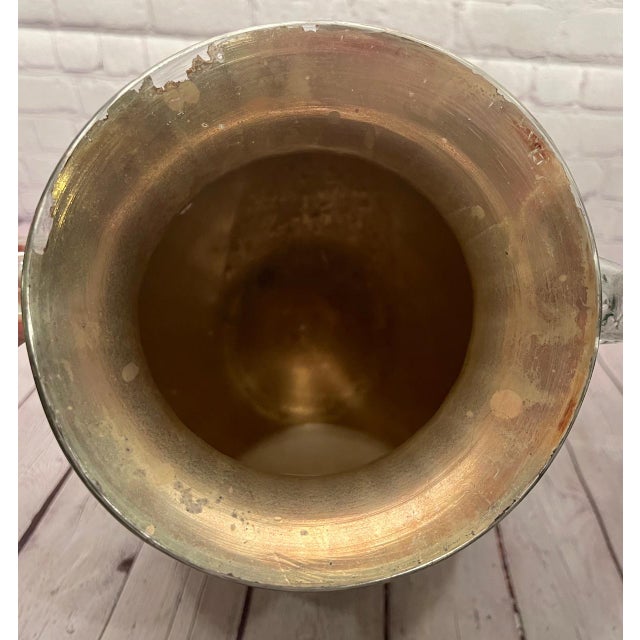 Transitional Hand Blown Mercury Glass Vase With Applied Glass Handles For Sale - Image 3 of 13