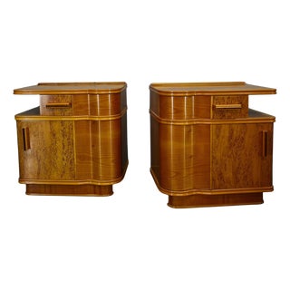 Vintage Art Deco Bedside Tables, Czechoslovakia, 1939s, Set of 2 For Sale