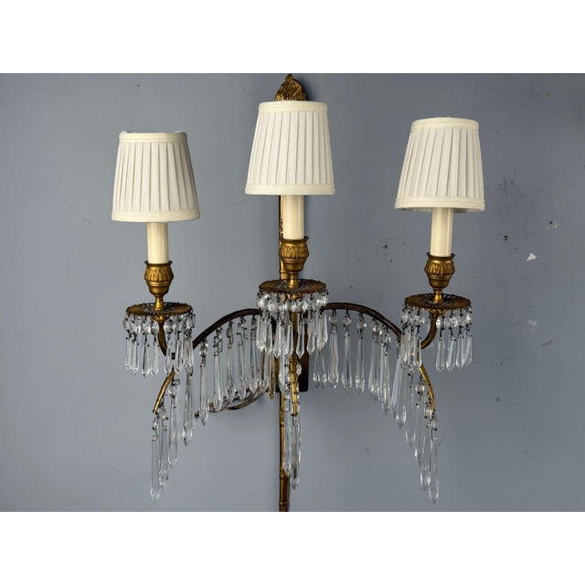 Maison Jansen, Feather Form Wall Sconces, Crystal, Bronze, France, 1940s For Sale In New York - Image 6 of 15