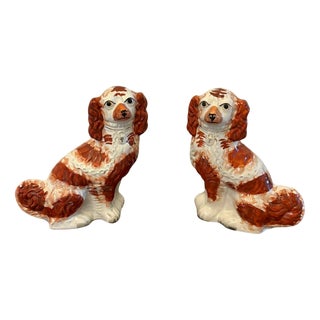 Antique Victorian Staffordshire Dogs, 1860, Set of 2 For Sale