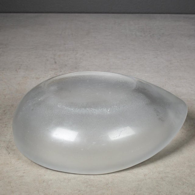 Glass Signed Kaj Franck Frosted Dish, Finland c.1950 For Sale - Image 7 of 7