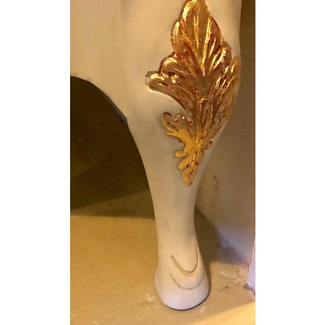 White Louis XV Style Parcel-Gilt and Paint Decorated Two-Door Cabinet Server Sideboard For Sale - Image 8 of 13