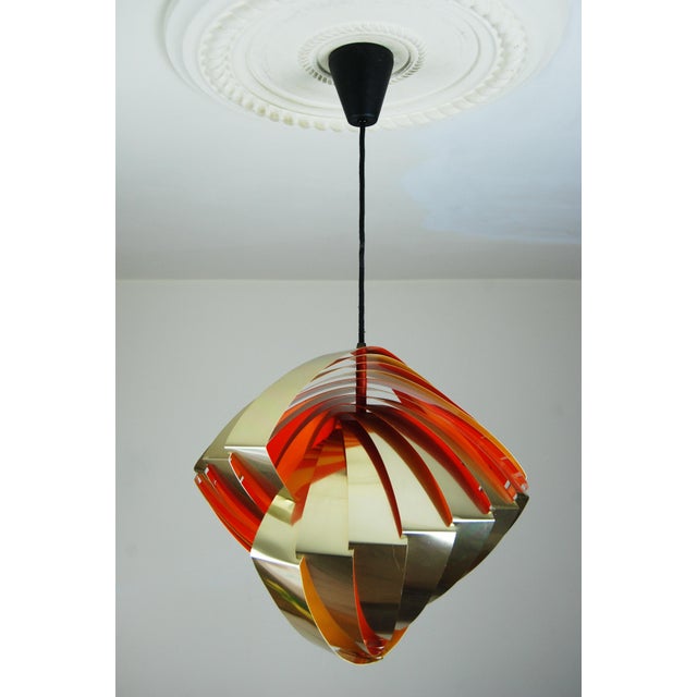 Konkylie Pendant by Louis Weisdorf for Lyfa, Denmark – 1964 Rare early edition with gold exterior and yellow/orange...