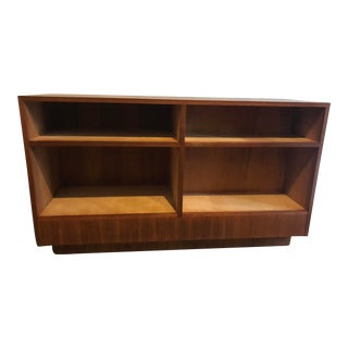 1950s Danish Modern Double Sided Walnut Bookcase For Sale