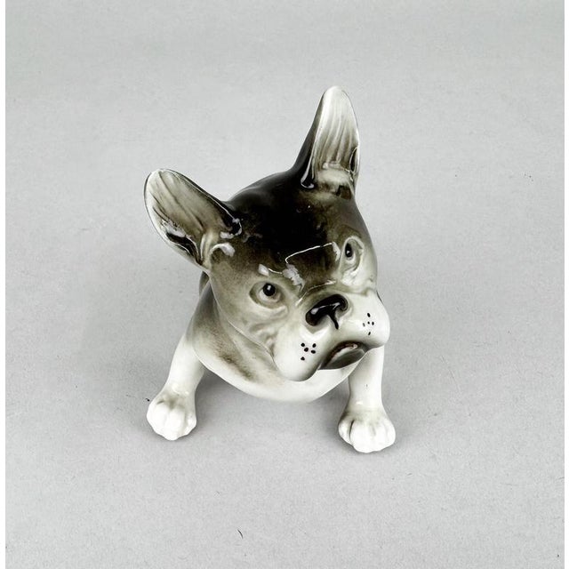 French Bulldog Figurine in Porcelain from Royal Dux, 1960s For Sale - Image 3 of 10
