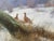 Capercaillie in a Winter Landscape, 1910, Oil Painting on Canvas, Framed For Sale - Image 7 of 16