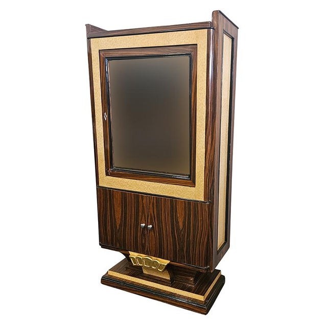 1980s Art Deco Style Wooden Display Cabinet, 1980s For Sale - Image 5 of 6