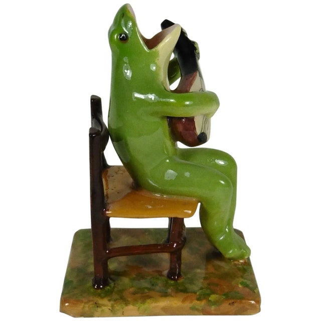 Majolica Frog Sitting on a Chair Jerome Massier, circa 1910 For Sale - Image 9 of 9