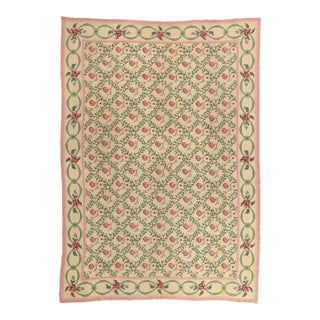Vintage Chinese Needlepoint Rug, 09'11 X 13'09 For Sale