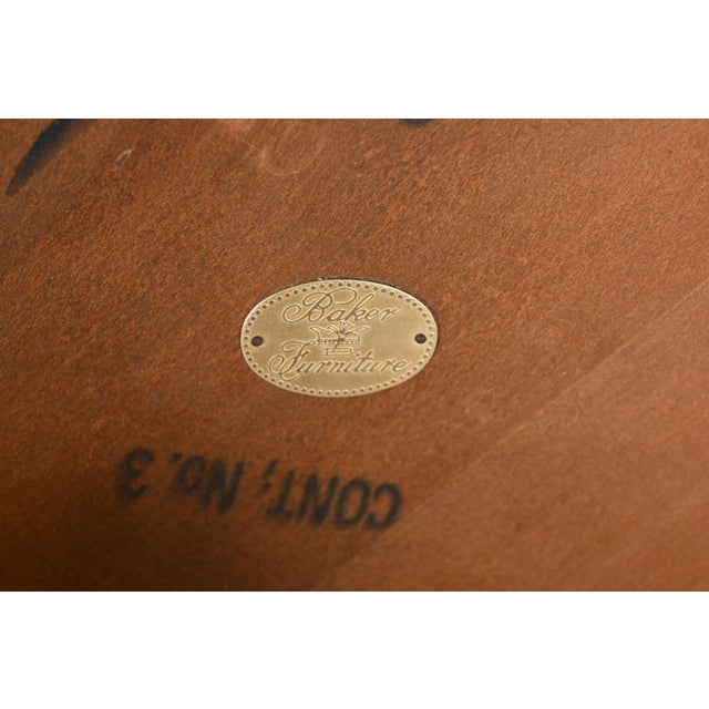 Baker Furniture Neoclassical Burled Walnut Tea Tables, Pair For Sale - Image 9 of 10
