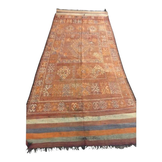 Vintage Moroccan Berber Rug, Handwoven Wool & Goat Hair, 1960 For Sale