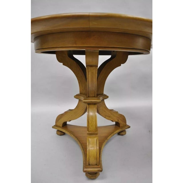 French Country Vintage French Country Style Walnut Slate Top Pedestal Base End Tables - a Pair For Sale - Image 3 of 9