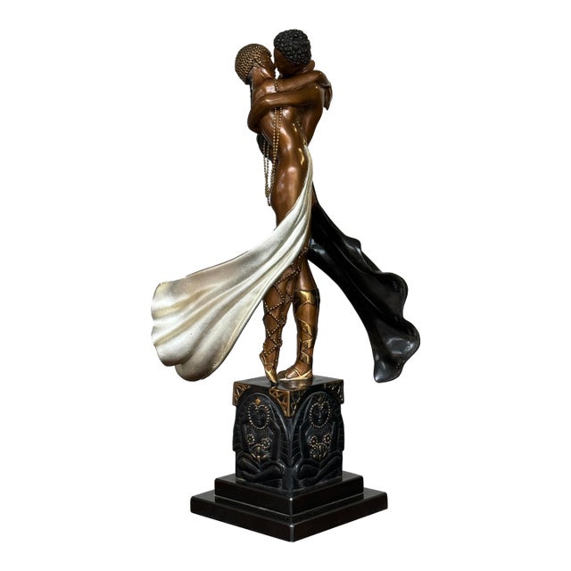 Erté, Romain De Tirtoff (1892–1990) "Lovers and Idol" Bronze Sculpture For Sale