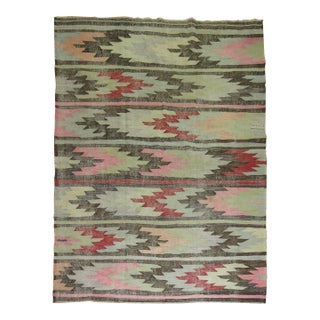 Rustic Southwestern Turkish Shabby Chic Turkish 20th Century Kilim - 6'1" x 8'1" For Sale