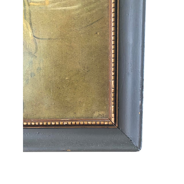 Wood Mid-Century Oil Painting Inspired by "The Clowness Cha-U-Kao", Unesco TravelIng Print Exhibition For Sale - Image 7 of 9