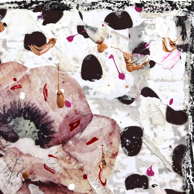 Pop Art Chanel Party - Feminine Floral Perfume Still Life Textural Collage Original Artwork by Marion Duschletta For Sale - Image 3 of 10