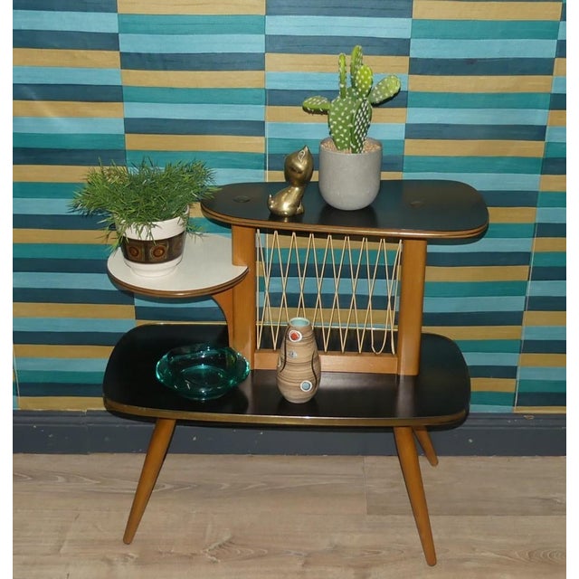 Mid-Century Modern Large Tiered Flower Stand in Two-Tone Black, 1960s For Sale - Image 3 of 13