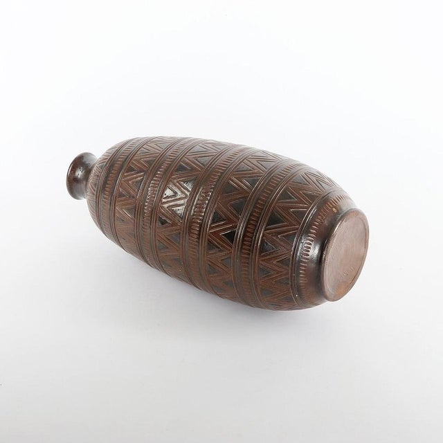 Scandinavian Modern Brown Stoneware Floor Vase by Arthur Andersson for Wallåkra For Sale - Image 5 of 15