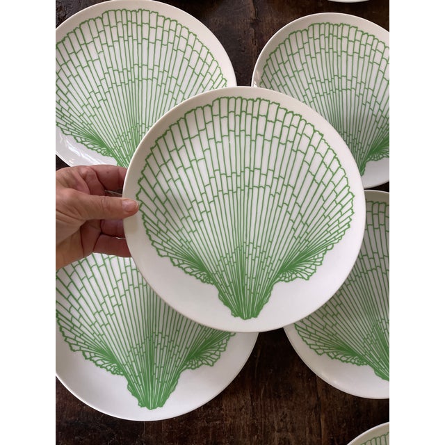 2000 - 2009 Fitz and Floyd Green Seashell Plates - Set of 12 For Sale - Image 5 of 7