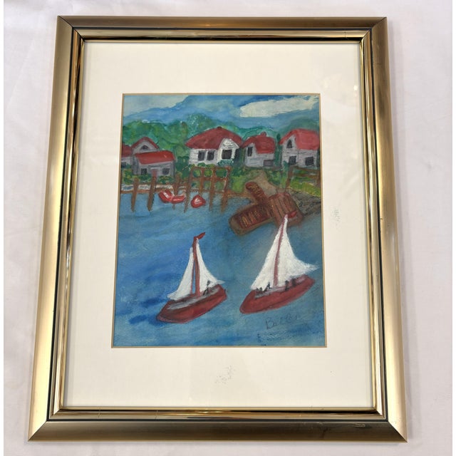 Original Signed and Framed Primitive Mixed Media Drawing Signed 'Belle' For Sale In West Palm - Image 6 of 14