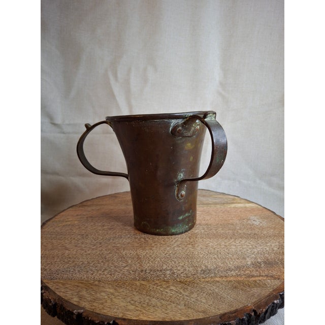 Antique Russian Imperial Copper Netilat Yadayim Cup 3 Handle Judaica Moscow Mark For Sale - Image 10 of 18
