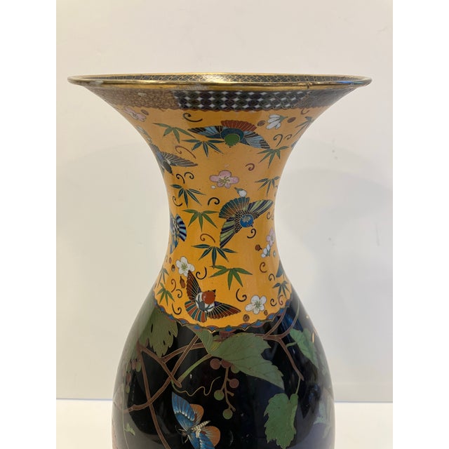 Antique Japanese Cloisonné Vase 18 Inches For Sale - Image 9 of 9