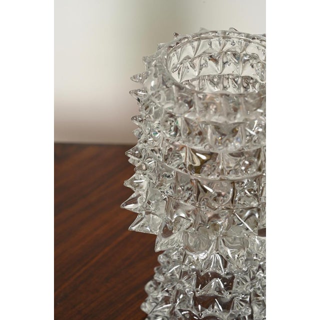 Metal Rostrato Murano Glass and Brass Table Lamp from Barovier, Italy 1940s For Sale - Image 7 of 12