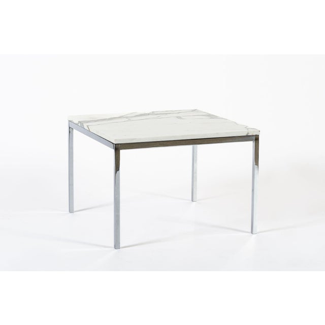 Mid Century Square White Marble Side or Coffee Table by Florence Knoll For Sale In Detroit - Image 6 of 10