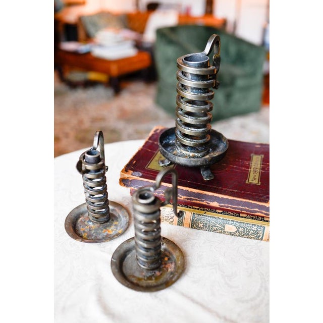 French Iron Rat de Cave Spiral Candle Holder Made in France 4.5" x 4.5" x 8" This lovely twist up candle holder has been...