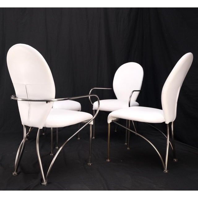 Set of 4 Mid-Century Modern Dining Chairs DIA White Upholstery MINT! For Sale - Image 9 of 17