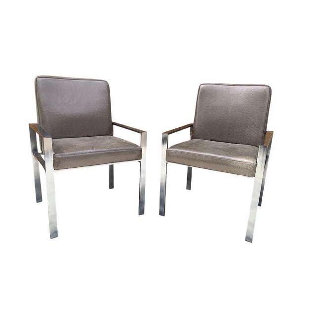Gray Mid Century Modern Harvey Probber Style Chairs Newly Reupholstered - Pair For Sale - Image 8 of 11