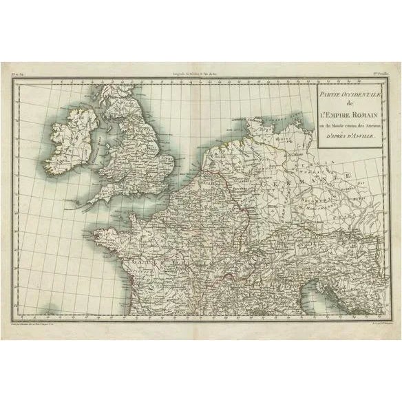 Western Roman Empire Map, 1802 | Chairish