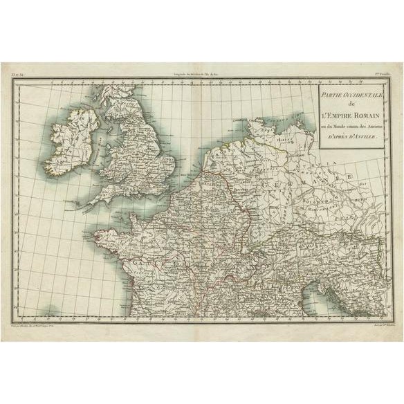 Western Roman Empire Map, 1802 For Sale