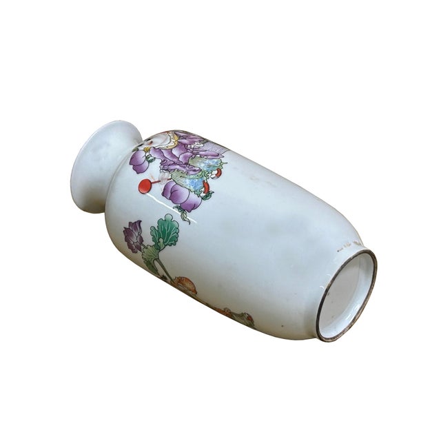 Chinese White Base Color Baizi Graphic Porcelain Art Vase For Sale - Image 10 of 10