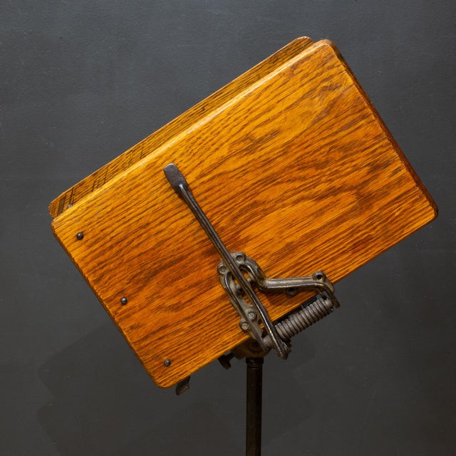 19th C. Cast Iron and Oak Bible or Dictionary Book Stand c.1888-1900 For Sale In San Francisco - Image 6 of 8