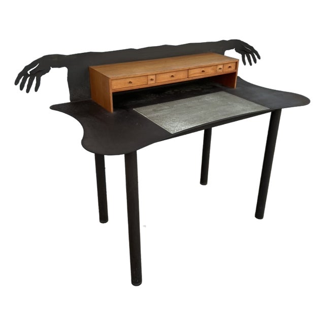 Andrés Nagel “Entremanos” Anthropomorphic Steel Writing Desk, Postmodern Design For Sale