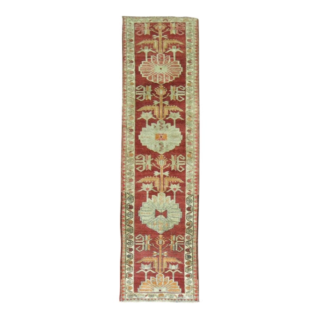 Zabihi Collection Vintage Turkish Anatolian Red Runner For Sale