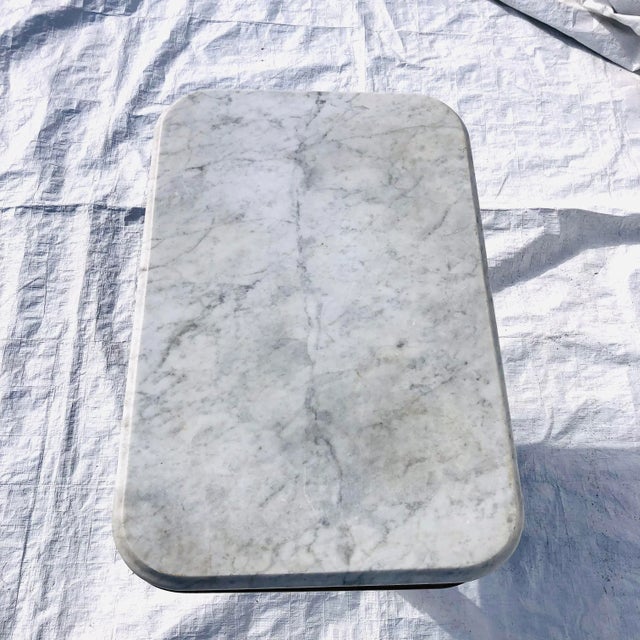 Stone Victorian Eastlake Beveled Marble Top Carved Legs Coffee Table For Sale - Image 7 of 13