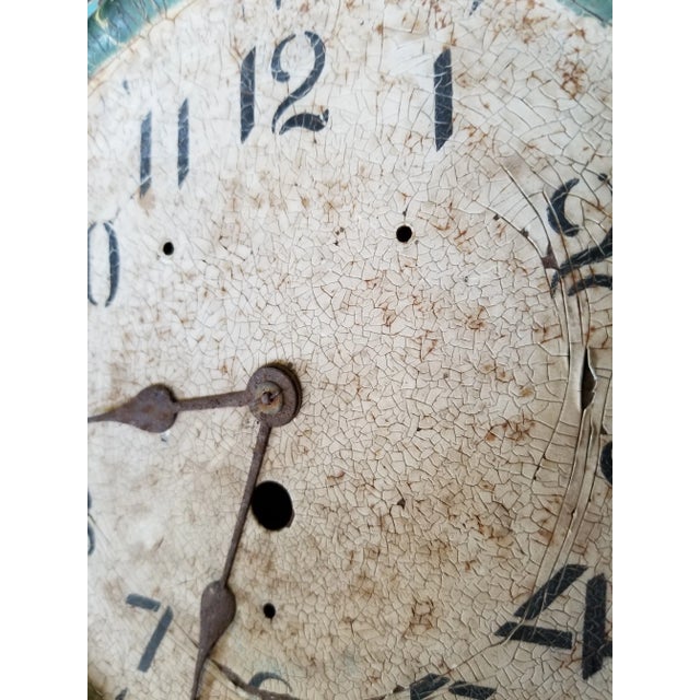 Charming antique Painted Tole Clock with crusty chipped paint surface and lots of character. This is only decorative and...