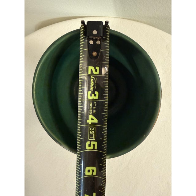 1950s McCoy Green Pedestal Planter | Mid Century Modern Footed Ceramic Cachepot For Sale In Mobile - Image 6 of 10