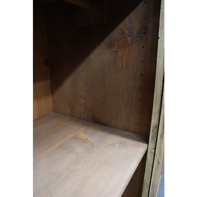 Primitive Painted Pine Linen Press With Floral Decoration For Sale - Image 13 of 16