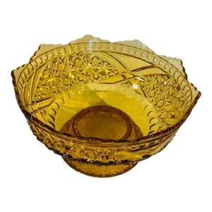 1960s Vintage Amber Glass Center Pieces / Serving Bowl