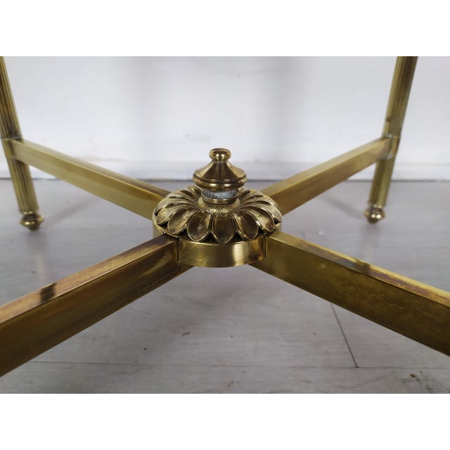 Coffee Table in Brass and Black Glass, 1970s For Sale - Image 10 of 16