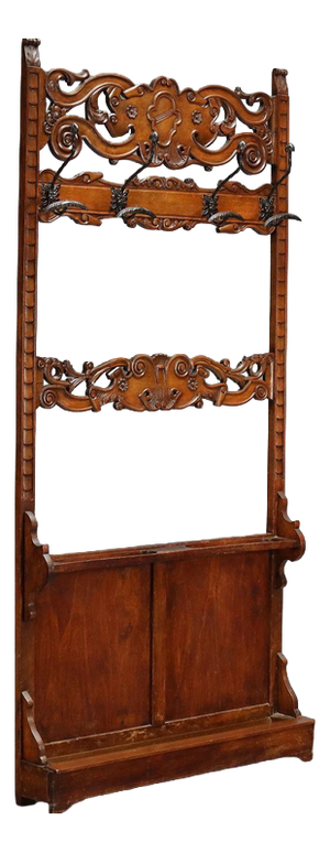 Wall Coat Rack in Walnut-Stained Beech