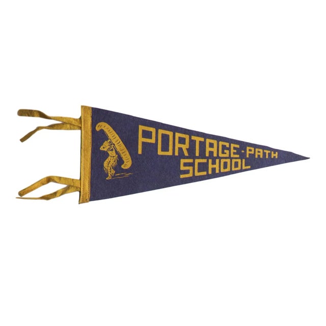 American Vintage Portage Path School Felt Flag Pennant For Sale - Image 3 of 3