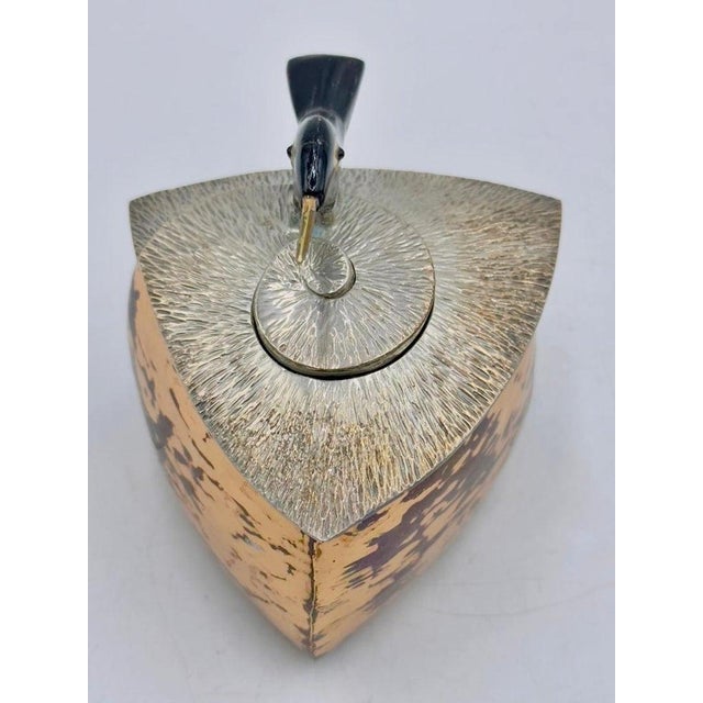 1980s Emilia Castillo Copper & Silver Creamer & Sugar Set With Bird Sculptures For Sale - Image 13 of 18