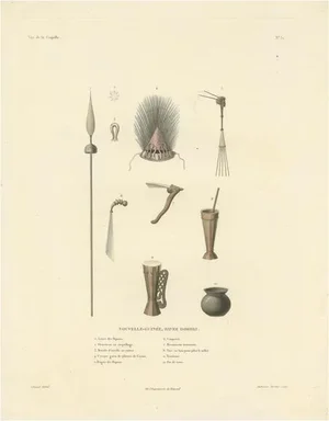 Duperrey, Illustration of Artifacts from the Haven of Doreri, New Guinea, Print