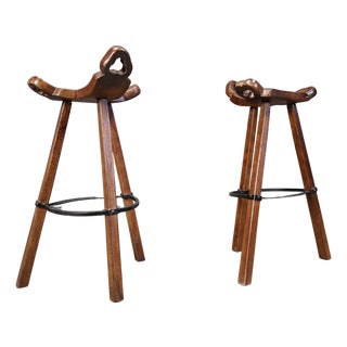 Mid-Century Brutalist Bar Stools, 1960s, Set of 2 For Sale