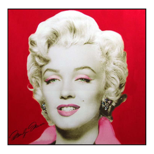 Steve Kaufman "Marilyn Monroe" Serigraph on Canvas Hand Signed# Red Canvas